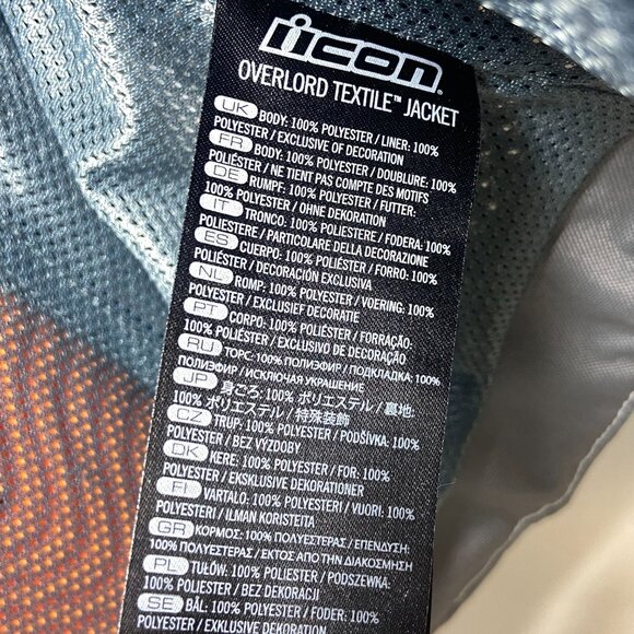 ICON Women's Overlord Gray Turquoise Motorcycle Riding Jacket and Gloves Size M - Picture 5 of 9